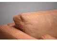 Midcentury design Danish 3 seat sofa in brown buffalo leather