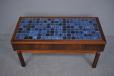 Vintage 2 drawer hall chest in rosewood wirth blue tiled top - view 2