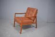 Vintage Model FD119 armchair in teak with leather upholstered cushions designed by Ole Wanscher