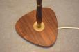 vintage rosewood standard lamp with brass detailing