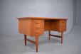 Small vintage teak desk from 1960s with 6 drawers - view 9