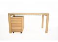Rectangular beech desk with green melamine top for sale.