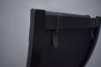Modern danish design high back armchair in black and black leather