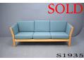 Modern light blue fabric 3 seat sofa | Beech ends