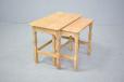 Antique nest of 2 solid oak side tables made by Danish Cabinetmaker