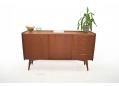 Vintage Danish sideboard in teak with sliding doors & 5 drawers. SOLD