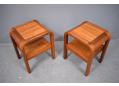 Modern Danish made bedside tables with drawer and magazine shelf