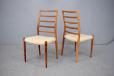 Midcentury design model 82 dining chairs in rosewood designed by Neils Moller with wool upholstered seats