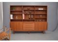 Danish midcentury bookcase top sideboard in vintage teak. 