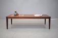 Rectangular vintage rosewood coffee table with tiled top