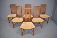 Set of 6 teak dining chairs with cream upolstery by Boltinge Stolefabrik