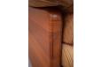 The solid teak construction is evident by this end grain showing 