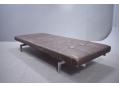 Poul Kjaerholm PK80 daybed in satin polished steel & Brown leather cushion 