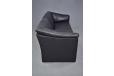 Large 2 seater sofa in black leather upholstery porduced by Danish Mobelfabrik