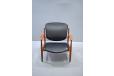Finn Juhl armchair in teak and black vinyl | France chair - view 4