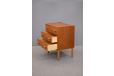 Vintag teak chest of 3 drawers on light oak legs for sale