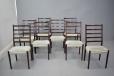 A danish made comfortable and strong set of 8 high back dining chairs