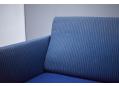 3 seat sofa bed made in Denmark with blue fabric