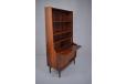 Tall and practical vintage rosewood secretair wall unit with tambour doors 