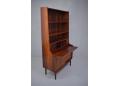 Tall and practical vintage rosewood secretair wall unit with tambour doors 