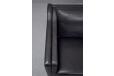 Danish design 3-seater black leather box sofa with oak legs - view 8