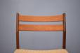 Refurbished teak dining chairs with newly woven seats