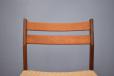 Refurbished teak dining chairs with newly woven seats
