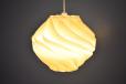 Vintage Danish pendant light with beauutifully shaped spiral shade 