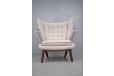 Fully refurbished AP19 Papa Bear wingback armchair with new upholstery