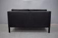 Vintage stouby 2 seat black leather sofa on oak legs
