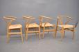 Set of 4 oak frame wishbone chair with papercord seats