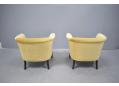 Club chairs in gold draylon, made in 1950s Denmark