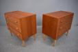 Spacious vintage teak 3 drawer chests ideal for bedside use. Munch Mobler 
