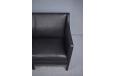 Jacob Kjaer design vintage black leather 3 seat sofa  - view 7