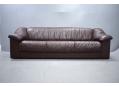 Vintage Danish 3 seat sofa in brown buffalo leather upholstery. SOLD