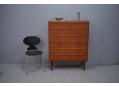 Danish large chest of 6 drawers in teak with lipped handles. SOLD