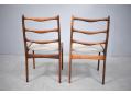 High back rosewood frame dining chair with refoamed & reupholstered seat.