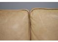 Thick ox leather upholstered box 3 seat sofa with low frame.