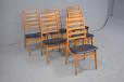 Set of 6 high-back dining chairs in teak | Reupholstery Project - view 5