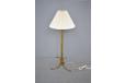 midcentury danish made floor lamp with loose cone shade in white