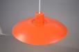 Pair of orange PH4/3 pendants by Poul Henningsen