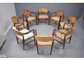 Kurt Olsen design set of 8 armchairs in Rio-rosewood for upholstery. P.O.A