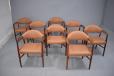 RARE set of 8 vintage rosewood frame dining chairs model 225 designed 1963 by Kurt Olsen