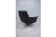 1960s Black leather armchair on swivel base - view 7