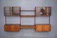 Vintage 3 Bay FM system in rosewood with glass fronted display cabinets designed 1956 by Danish designer Kai Kristiansen