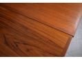 Teak dining table with square top that can be extended with 2 draw leaves.