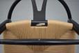 Hans Wegner WISHBONE chair in oak with black laquer finish - view 11