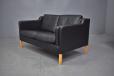 EVA 2 seater box sofa in black leather made by Stouby