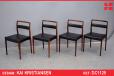 Set of 4 Kai Kristiansen rosewood and leather dining chairs | OD69 - view 1