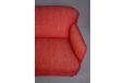 1950s vintage danish design curved frame sofa in red upholstery